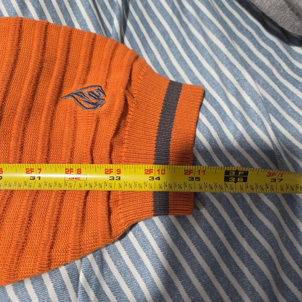 Johnny Blaze XXL Long Sleeve Polo Shirt Orange Gray Embroidered Logo Knit Top - Picture 9 of 9